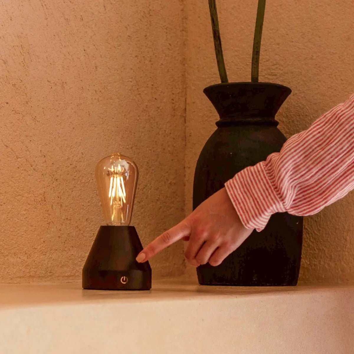 Zavi donkerbruine oplaadbare LED-tafellamp – draadloos, dimbaar, batterij met een levensduur van 80 uur