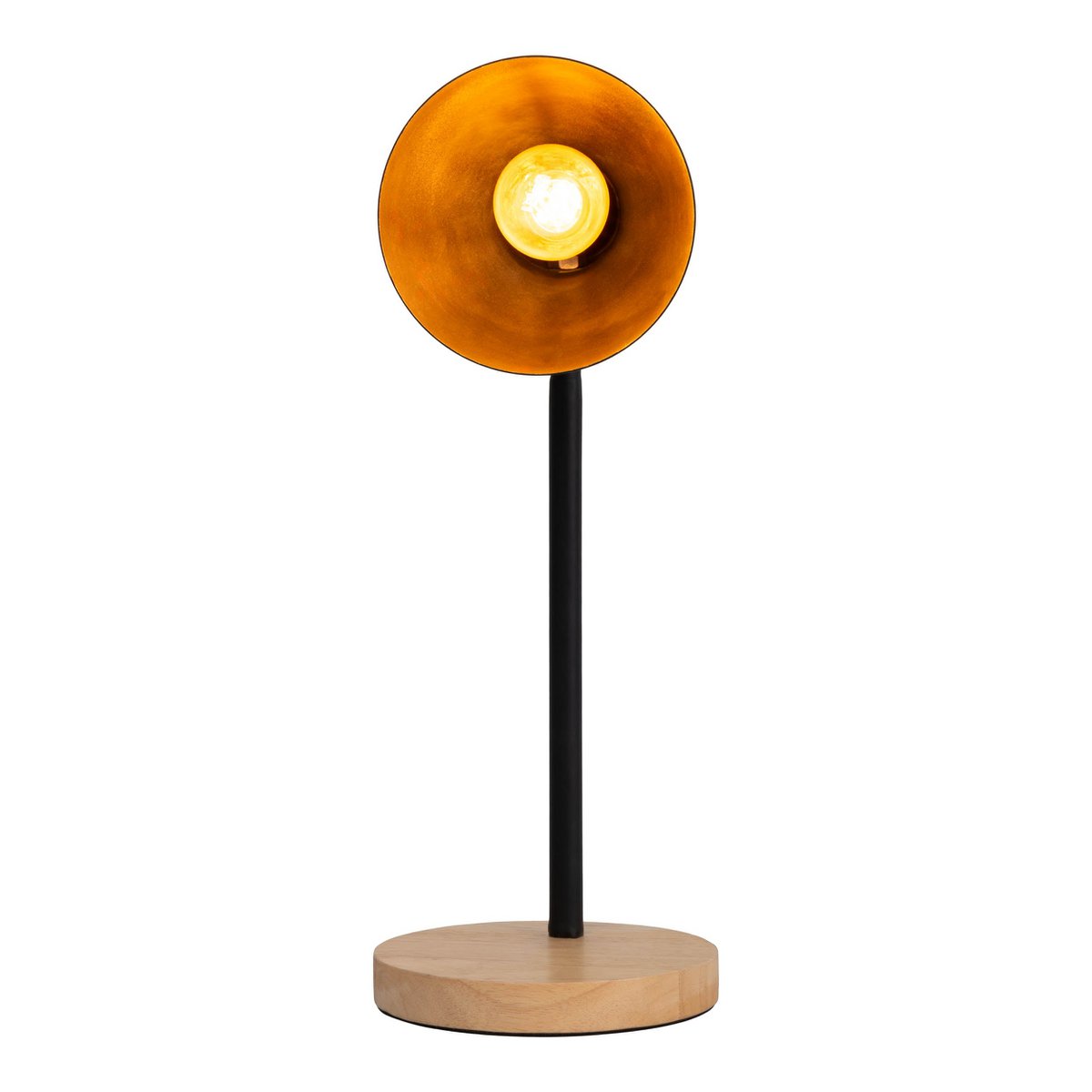 "Marie" bureaulamp gemaakt van metaal en hout, E14, zwart, 36,5 cm hoog