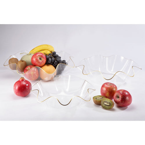 Acryl fruit gesneden 40 cm gouden rand