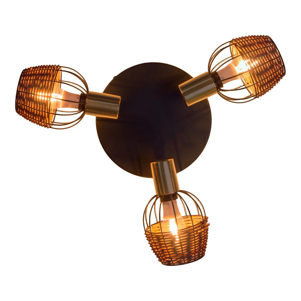 Liv · Rotan plafondlamp — zwart