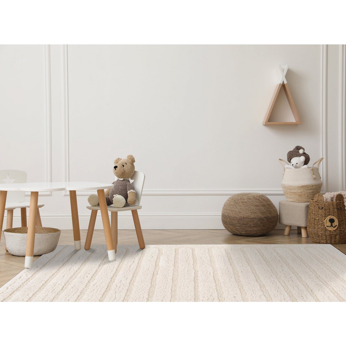 Gerecycled polyester reliëf tapijt met verfijnd eolya -ontwerp