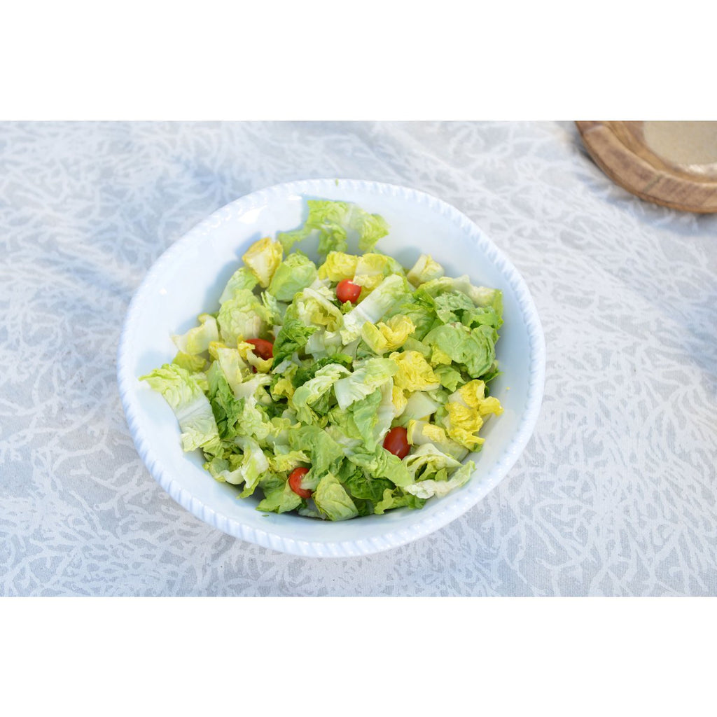 Witte melamine kom touw rand 30,5x30.5x9cm