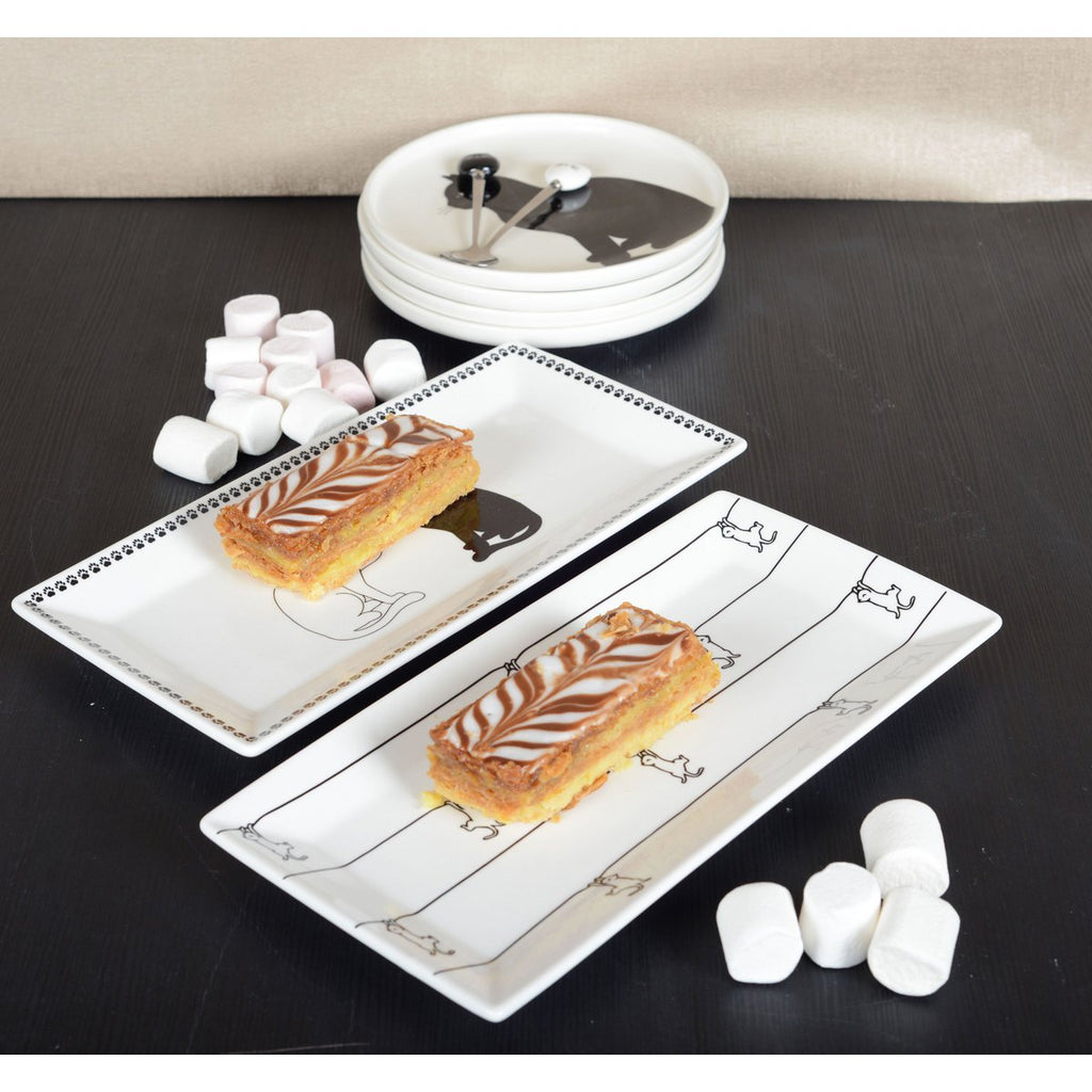 Zwart -witte bakjes met kattenontwerp - veel van 2