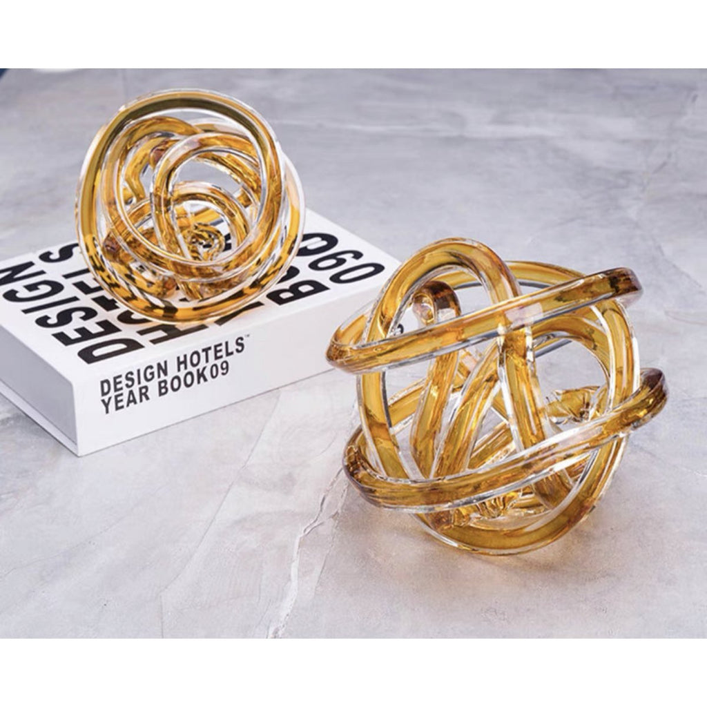 Gele glasknoop (klein) Diameter: 11cm