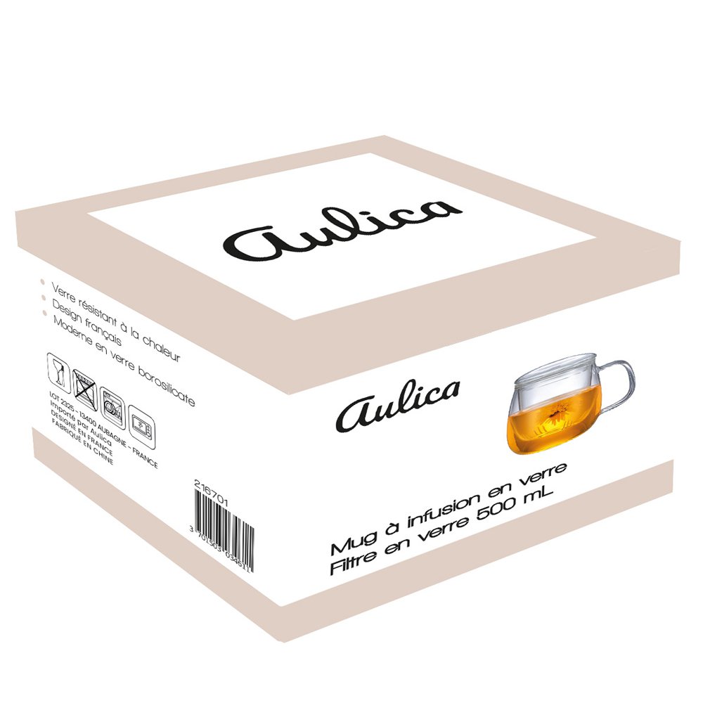 Glazen infusiemok met glazen filter 550 ml