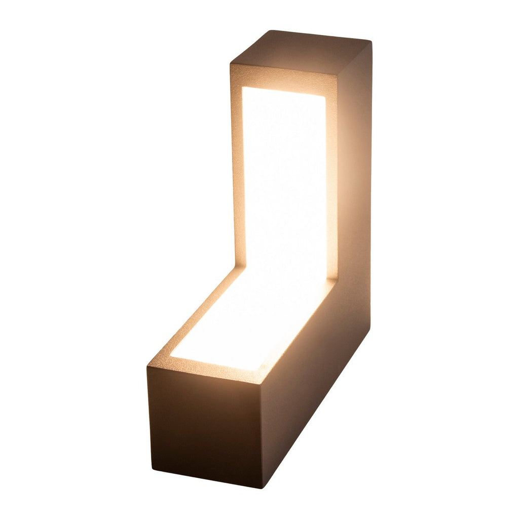 LED -wandlampen "angus" gemaakt van metaal en plastic in antraciet, met geïntegreerde LED