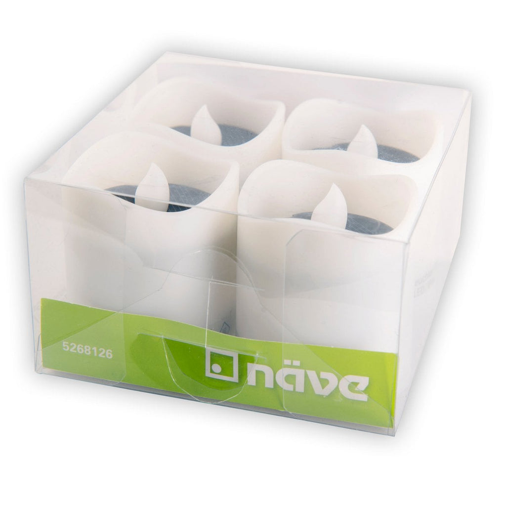 4 Set LED -zonnekaarsen voor buiten, gemaakt van plastic in het wit, met geïntegreerde LED's