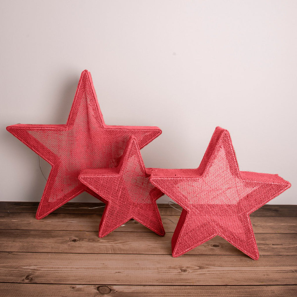 Liv · LED-kerstdecoratie — set van 3 sterren rood