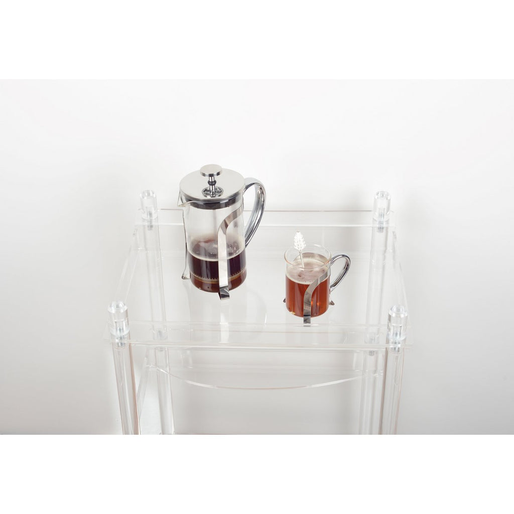 Glazen bekers met zilveren metalen decoratie - set van 2