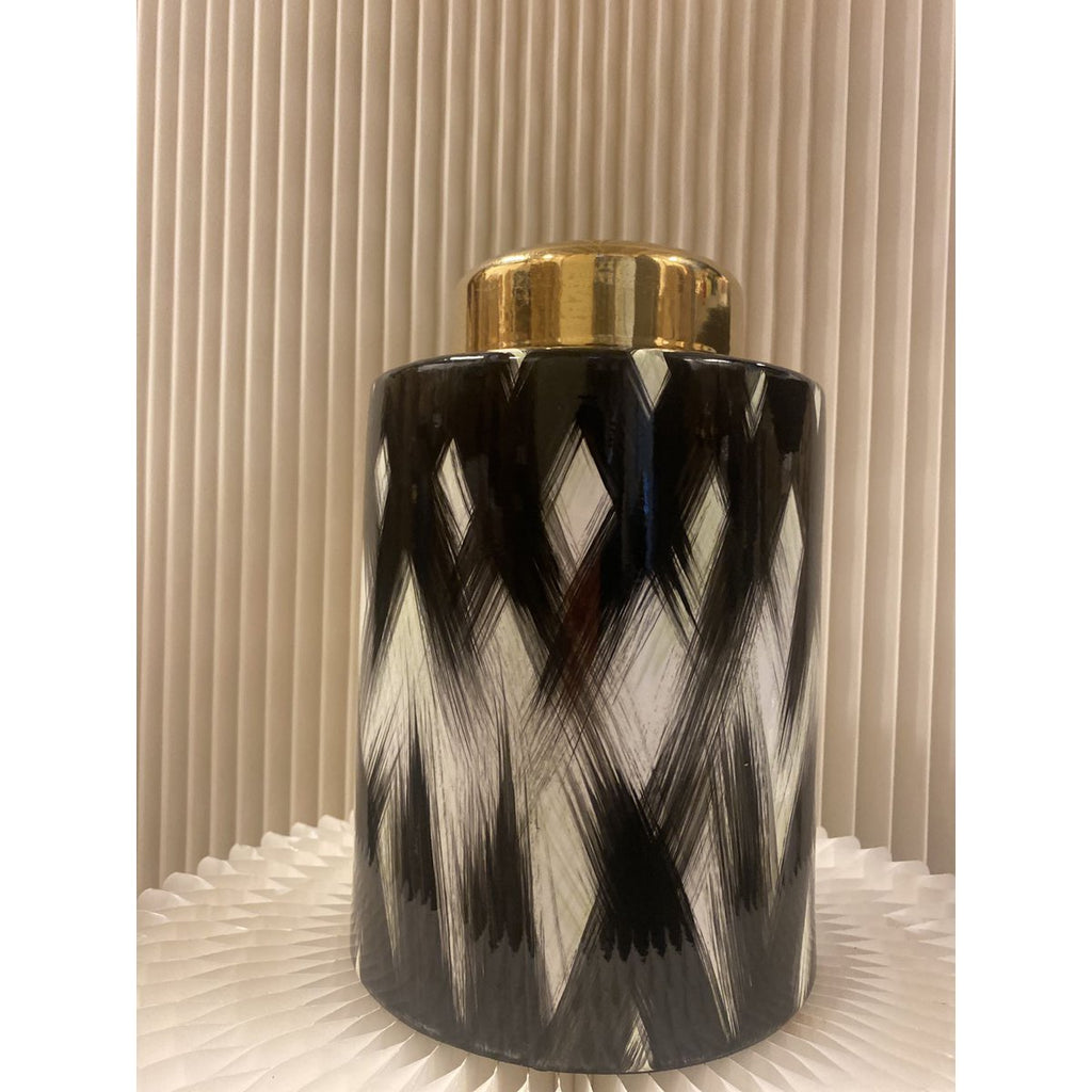 Keramieken pot Zwart wit goud Klein formaat