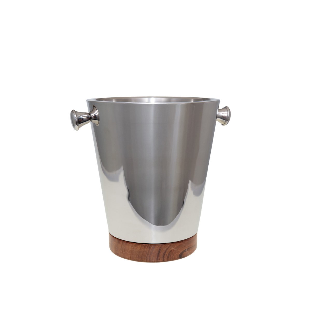 Champagne Wood and Silver Bucket 20.5x20.5x24.5cm