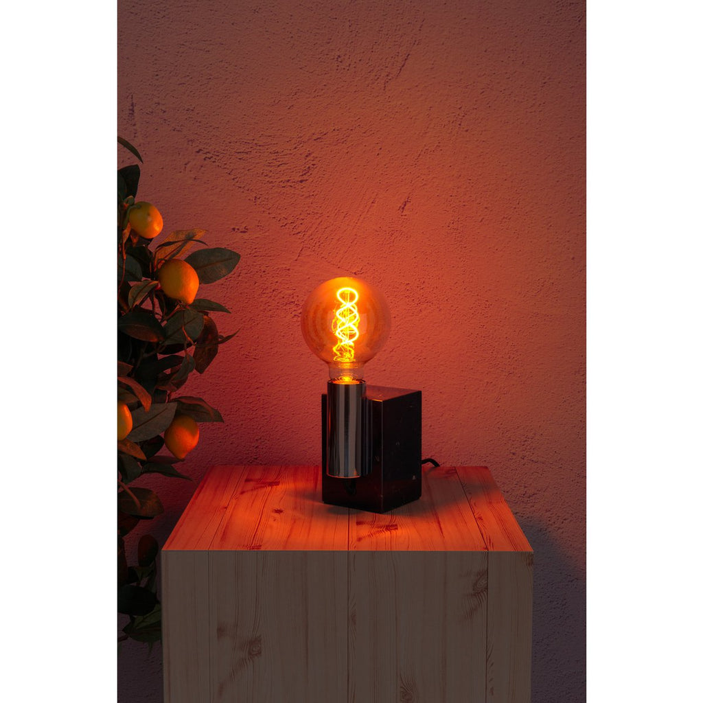 LED -lamp "Dilly" set van 3 met E27 -versie, 4 watt Ø 9,5 cm, gemaakt van metaal en glas, barnsteen