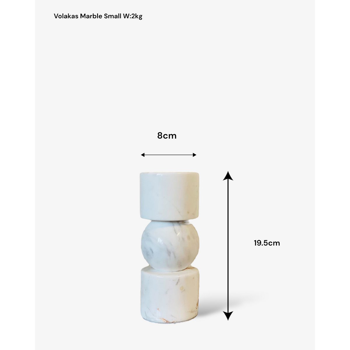 KANDELAAR | MARBLE | WHITE S H19.5cm*W8cm D 8cm