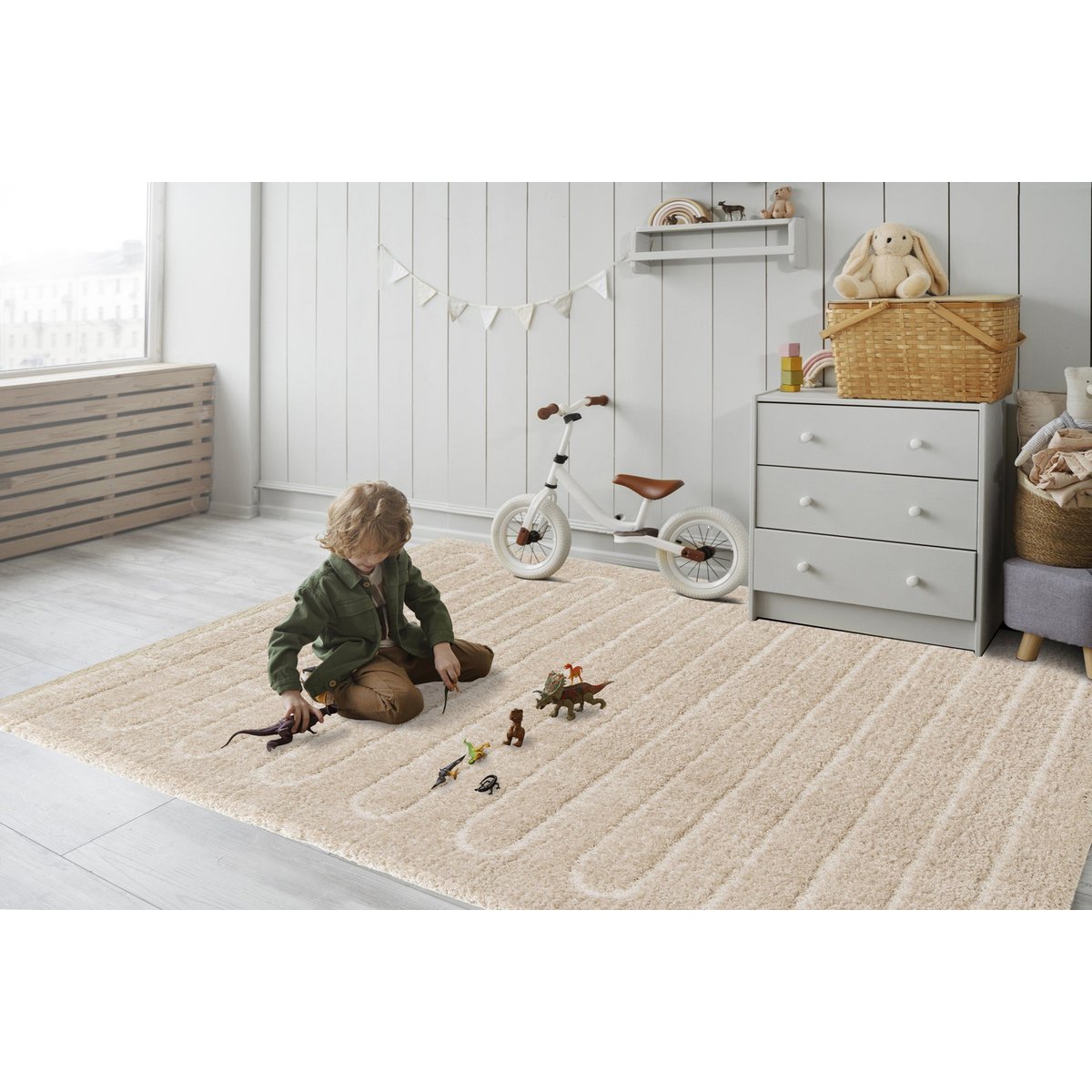 Gerecycled polyester reliëf tapijt met verfijnd eolya -ontwerp