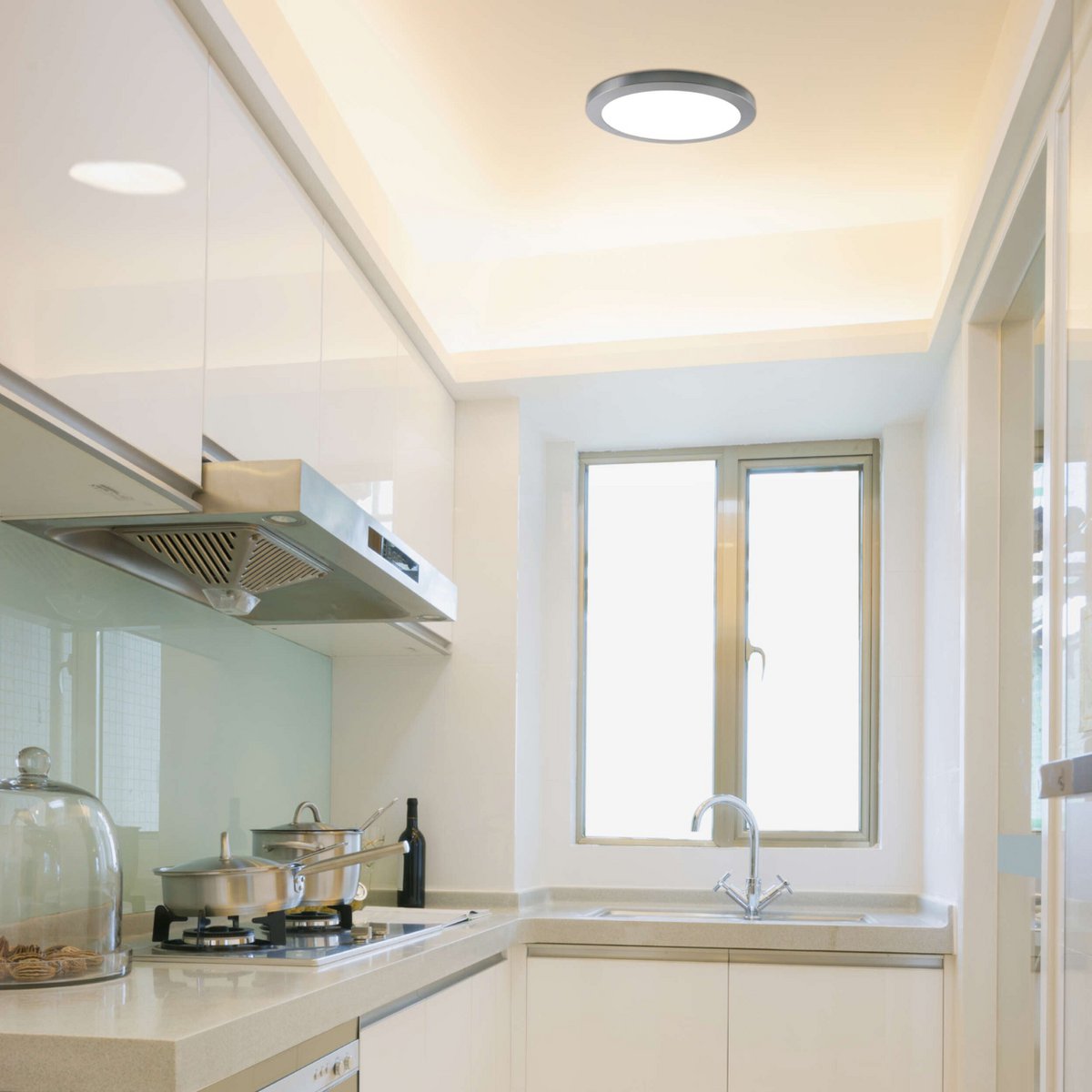 Liv · Metalen plafondlamp — chroom