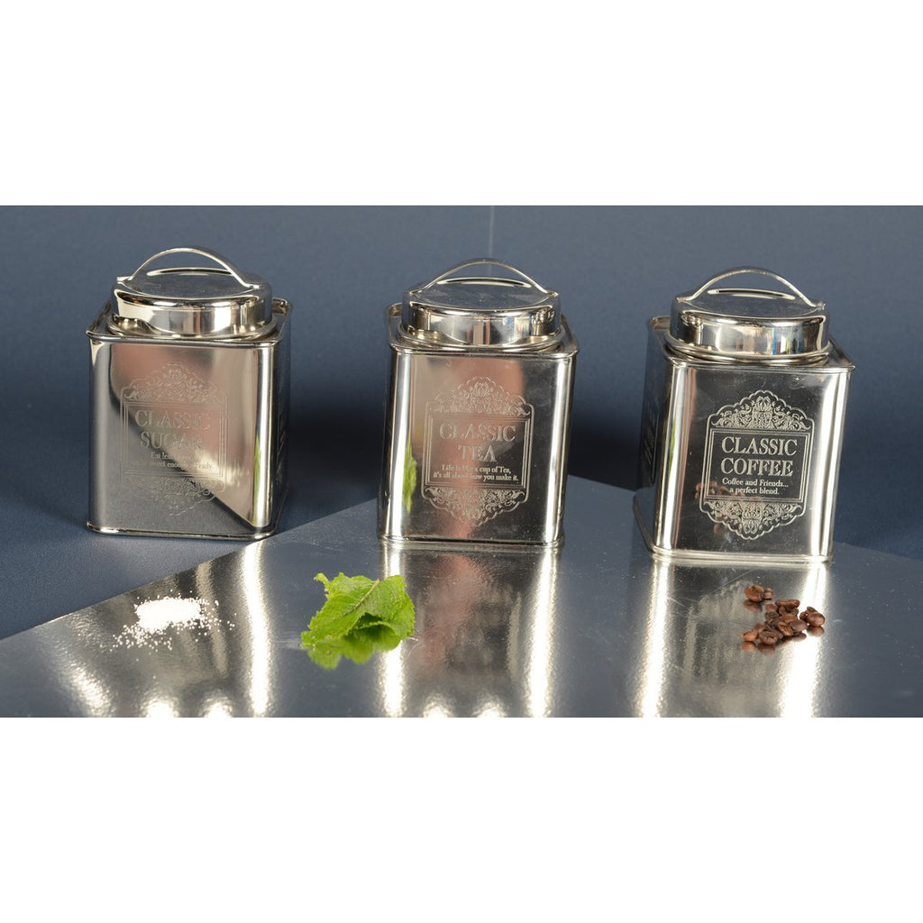 10x10x10cm zilveren theebox