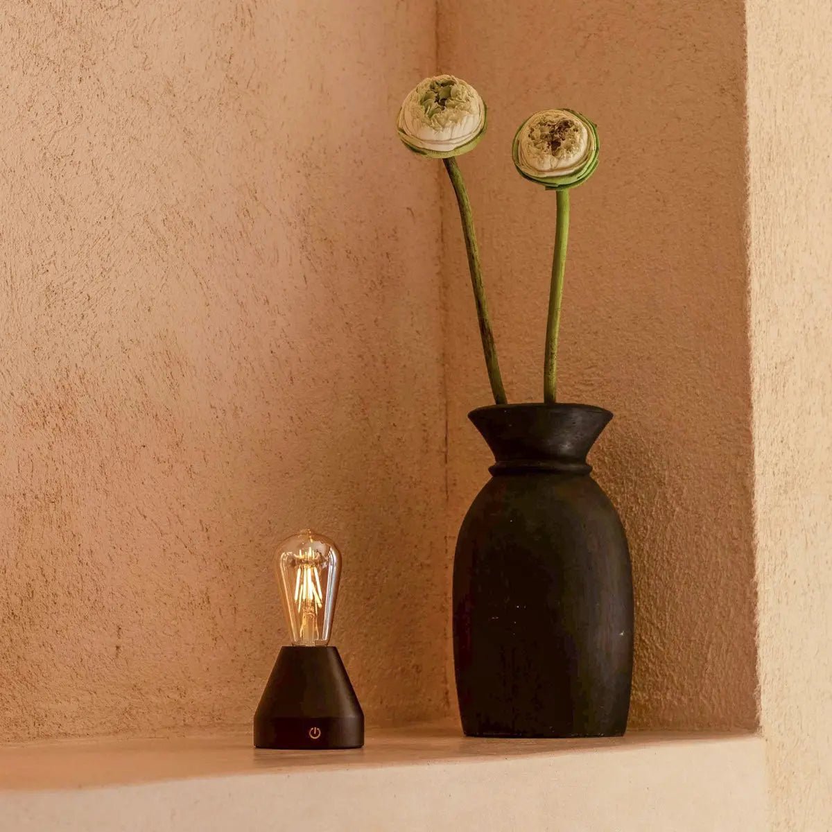 Zavi donkerbruine oplaadbare LED-tafellamp – draadloos, dimbaar, batterij met een levensduur van 80 uur