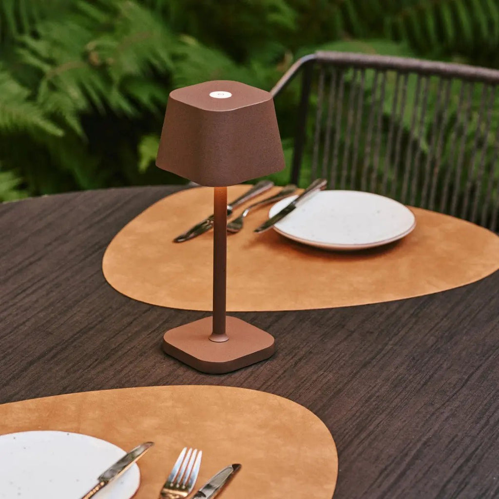 Ava Mokka Bruin Oplaadbare Tafellamp | Draadloos en dimbaar