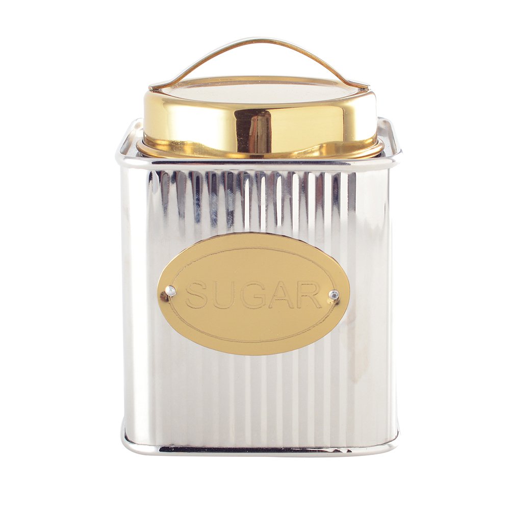 Zilveren en gouden suikerbox 10x10x10cm