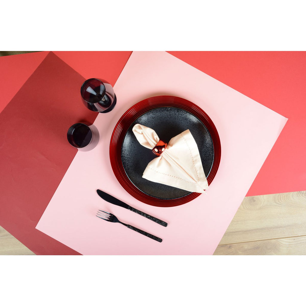 24 -Kamer briljant zwart huishouden met gehamerd afwerking