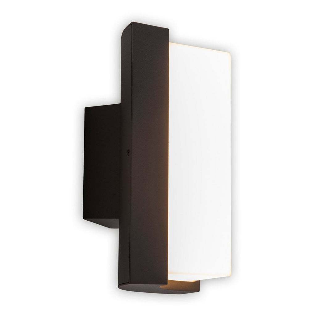 LED op de buitenwandlamp "RICO" 14,8 cm hoog, gemaakt van metaal en plastic in antraciet, met geïntegreerde LED