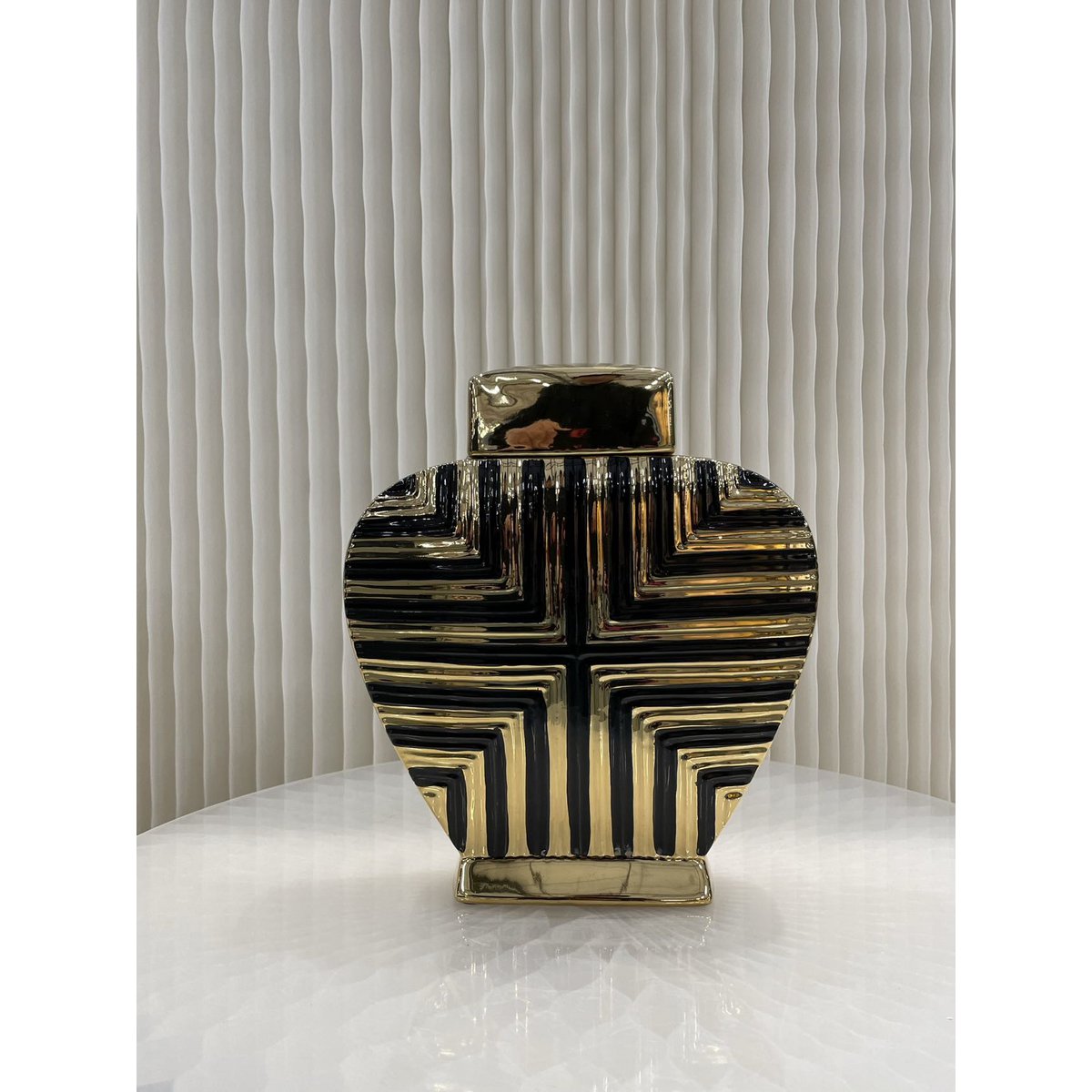 Prachtige gouden en zwarte kunstdecor geïnspireerde pot klein (uitverkoop - 50% korting van 27,99 tot 13,99 euro)