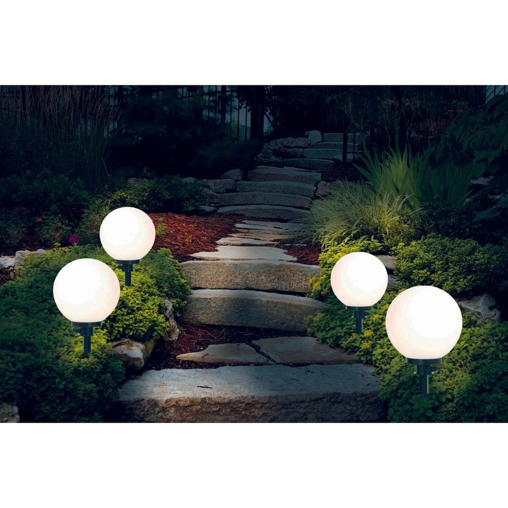 Buiten de Spitical Spit "Ball" D: 30 cm, voor buiten, plastic aarde spies, wit, E27, - Wegelettes