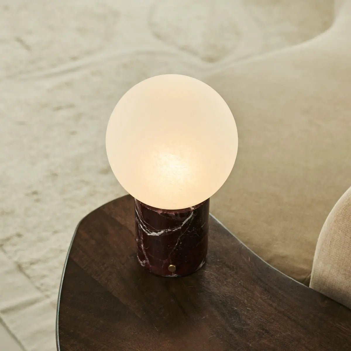 Metsu Rood / Rosso Levanto – Klassieke marmeren oplaadbare tafellamp met 3 lichtkleuren en dimfunctie