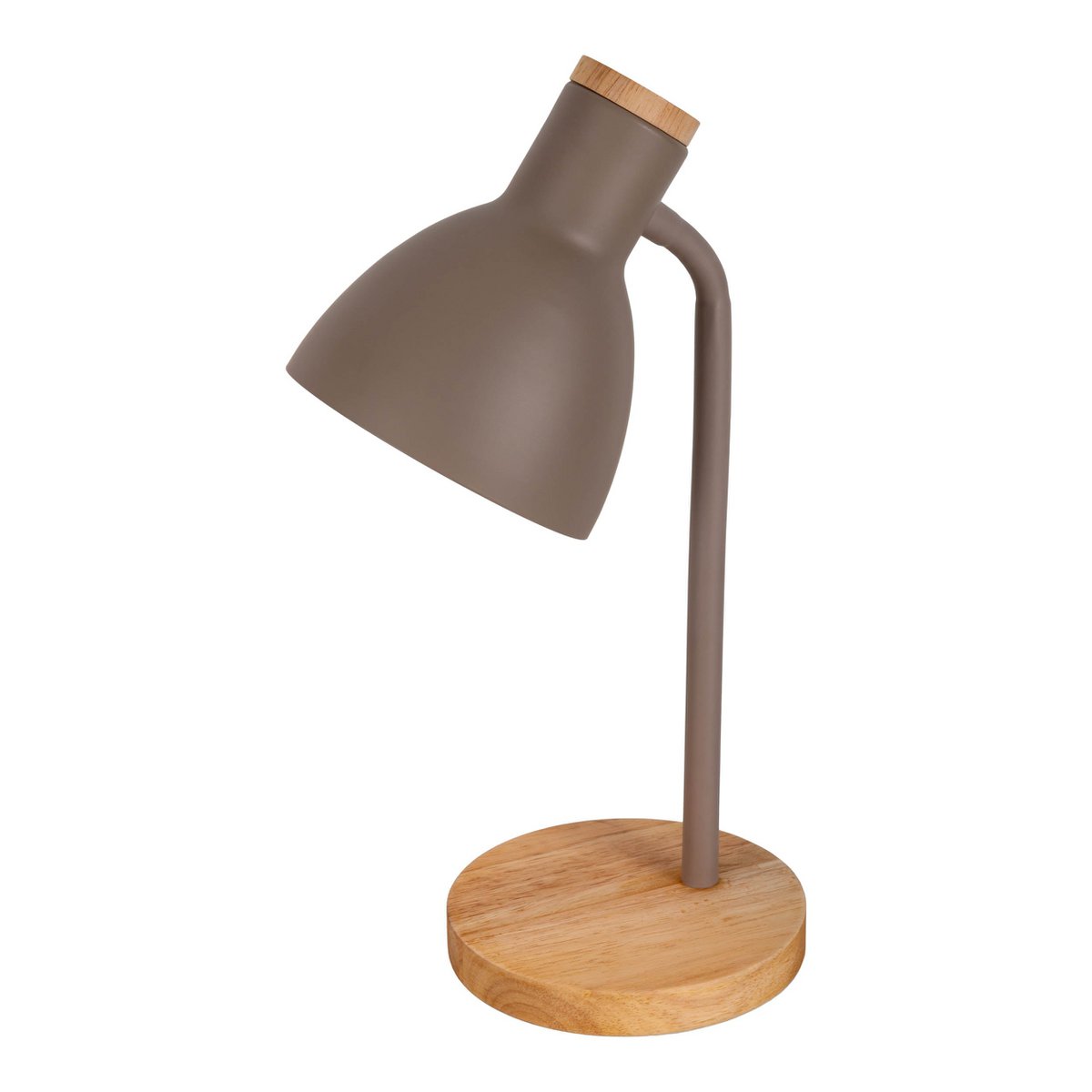 "Marie" bureaulamp gemaakt van metaal en hout, E14, bruin, 36,5 cm hoog