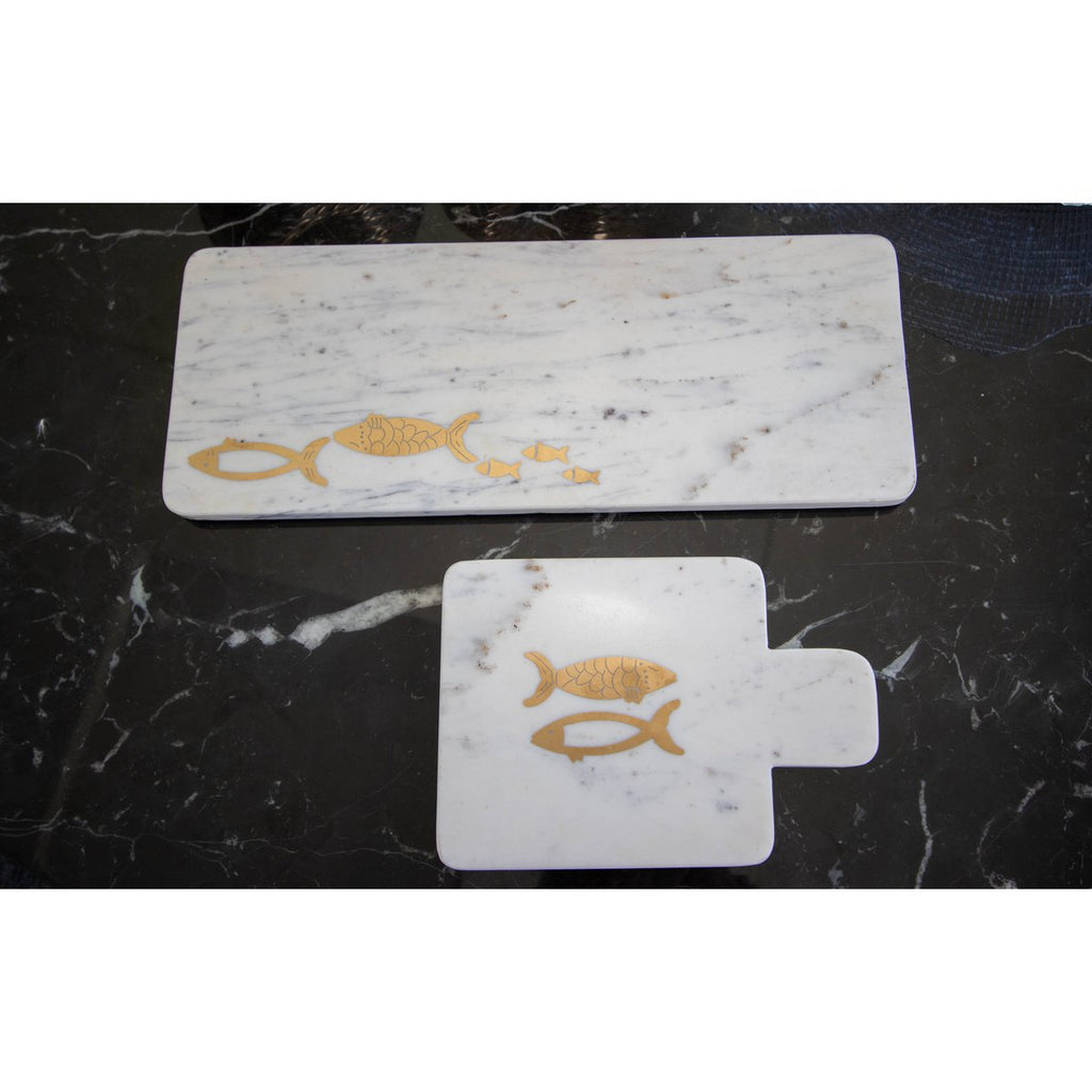 Golden Fish Marble Cheese Tray 40x15.5x1.5 cm