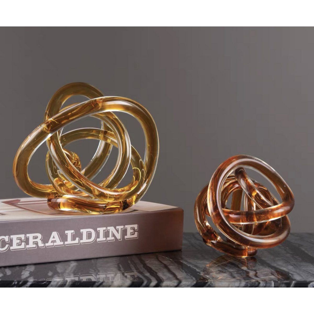 Gele glasknoop (klein) Diameter: 11cm