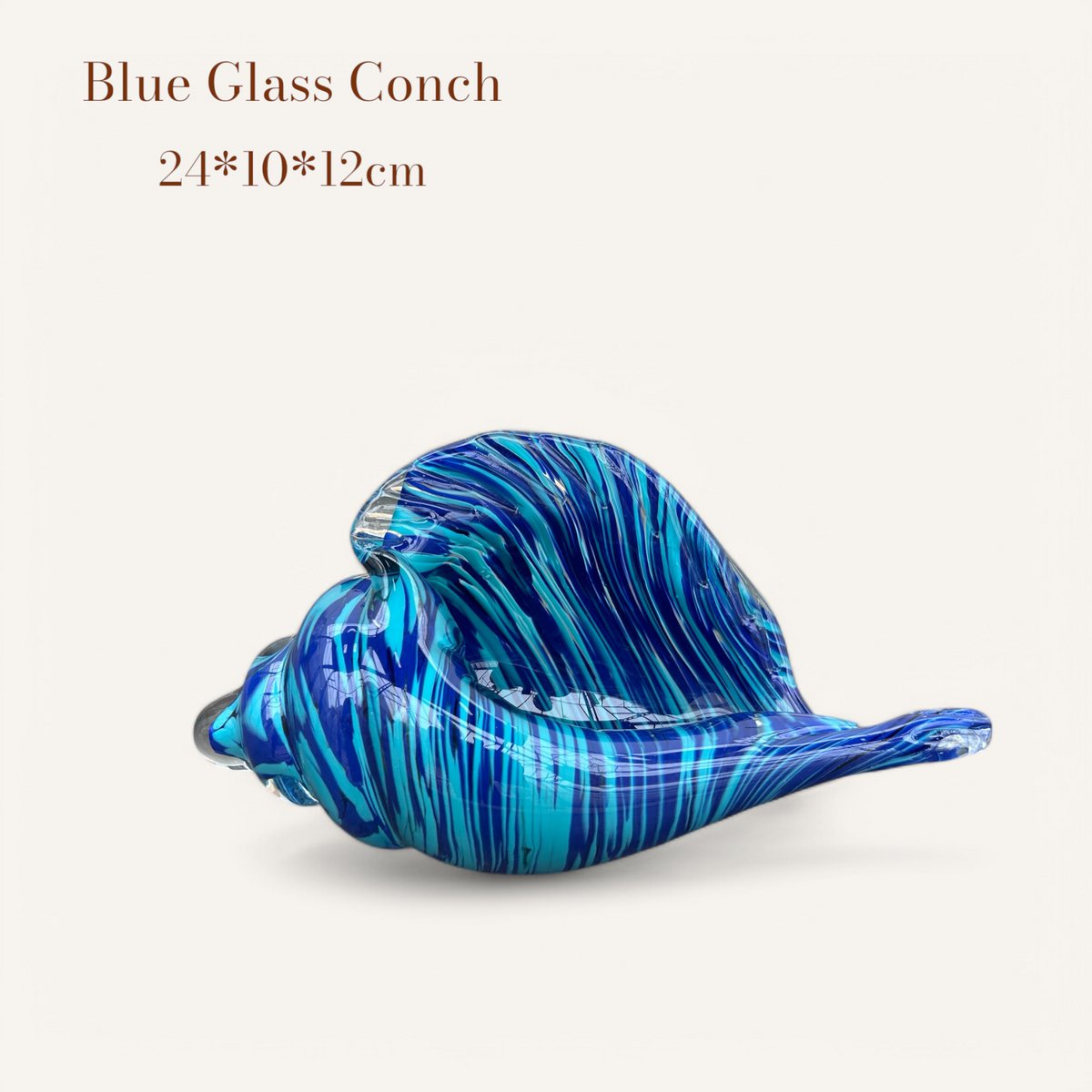 Blauwe glazen schelp