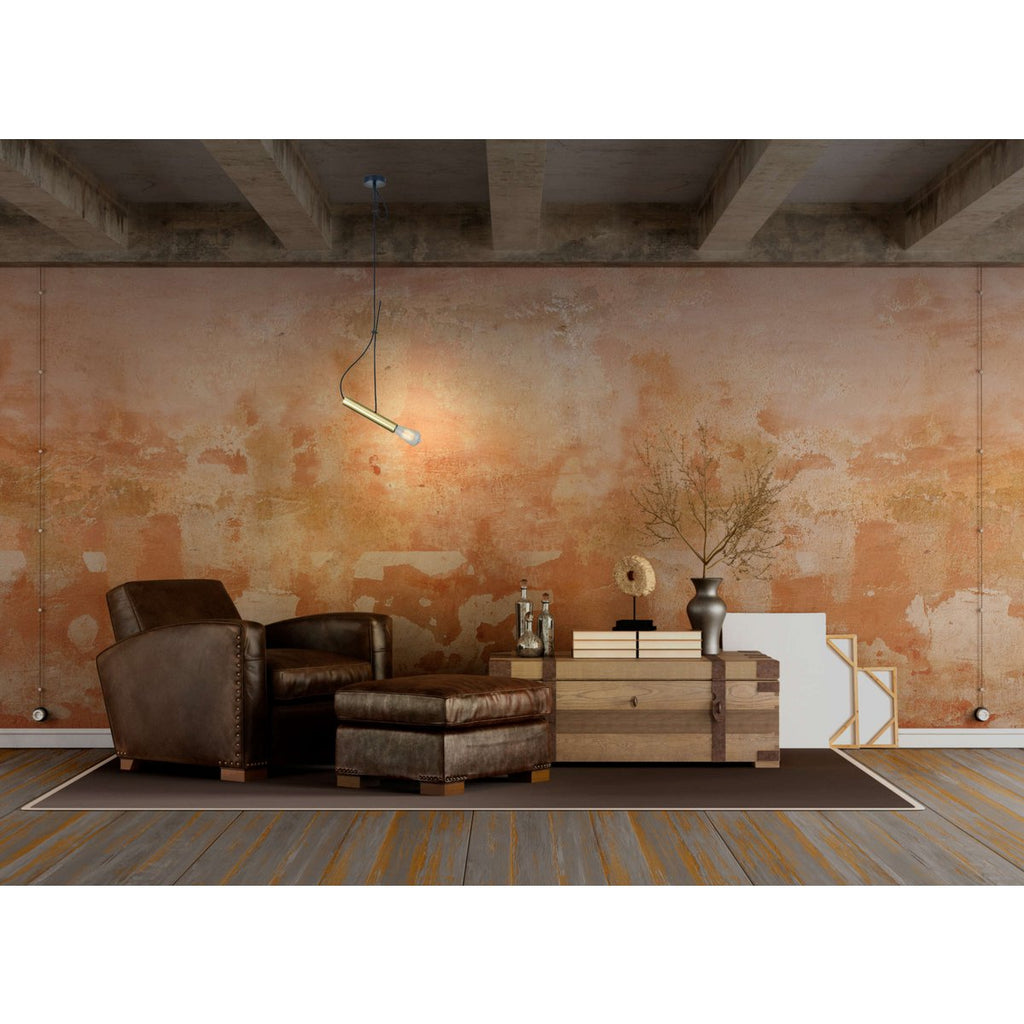 Liv · Metalen plafondrosette met textielsnoer — messing