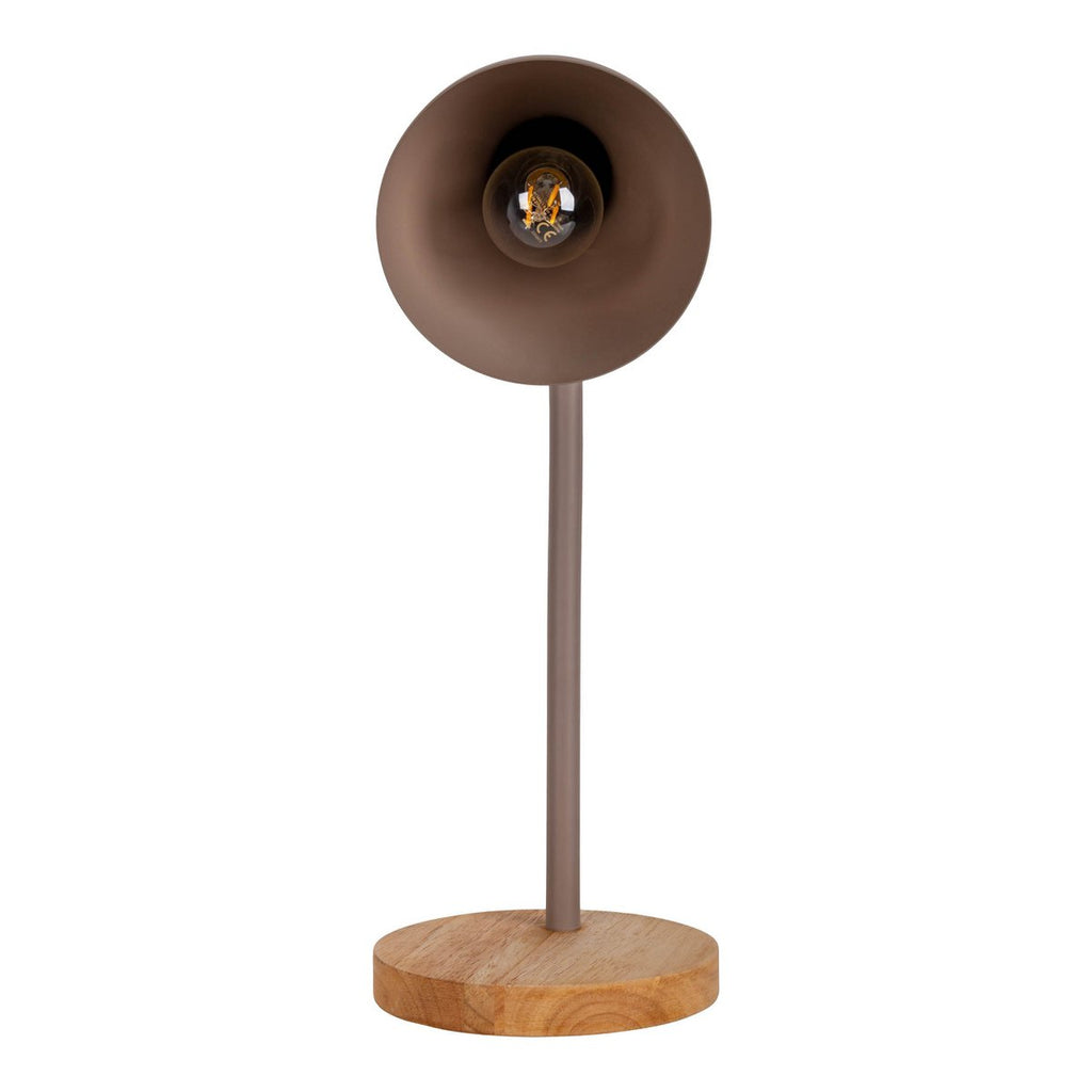 "Marie" bureaulamp gemaakt van metaal en hout, E14, bruin, 36,5 cm hoog