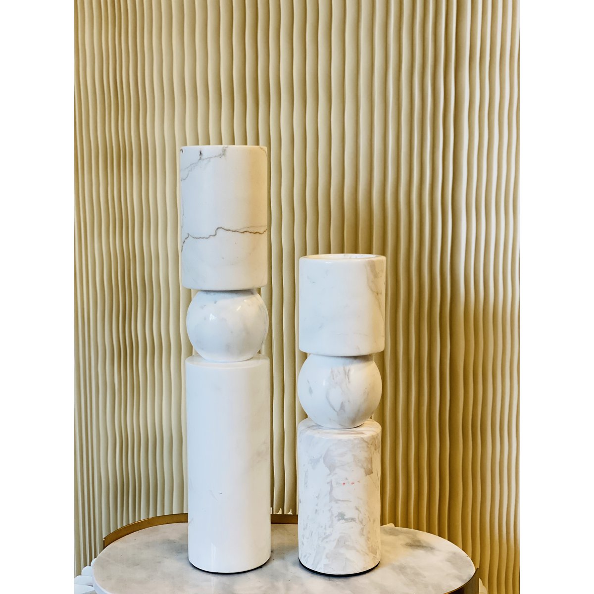 KANDELAAR | MARBLE | WHITE S H19.5cm*W8cm D 8cm