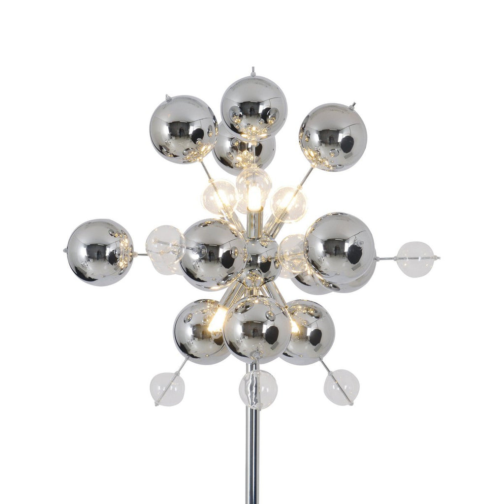 Liv · Houten vloerlamp — chroom