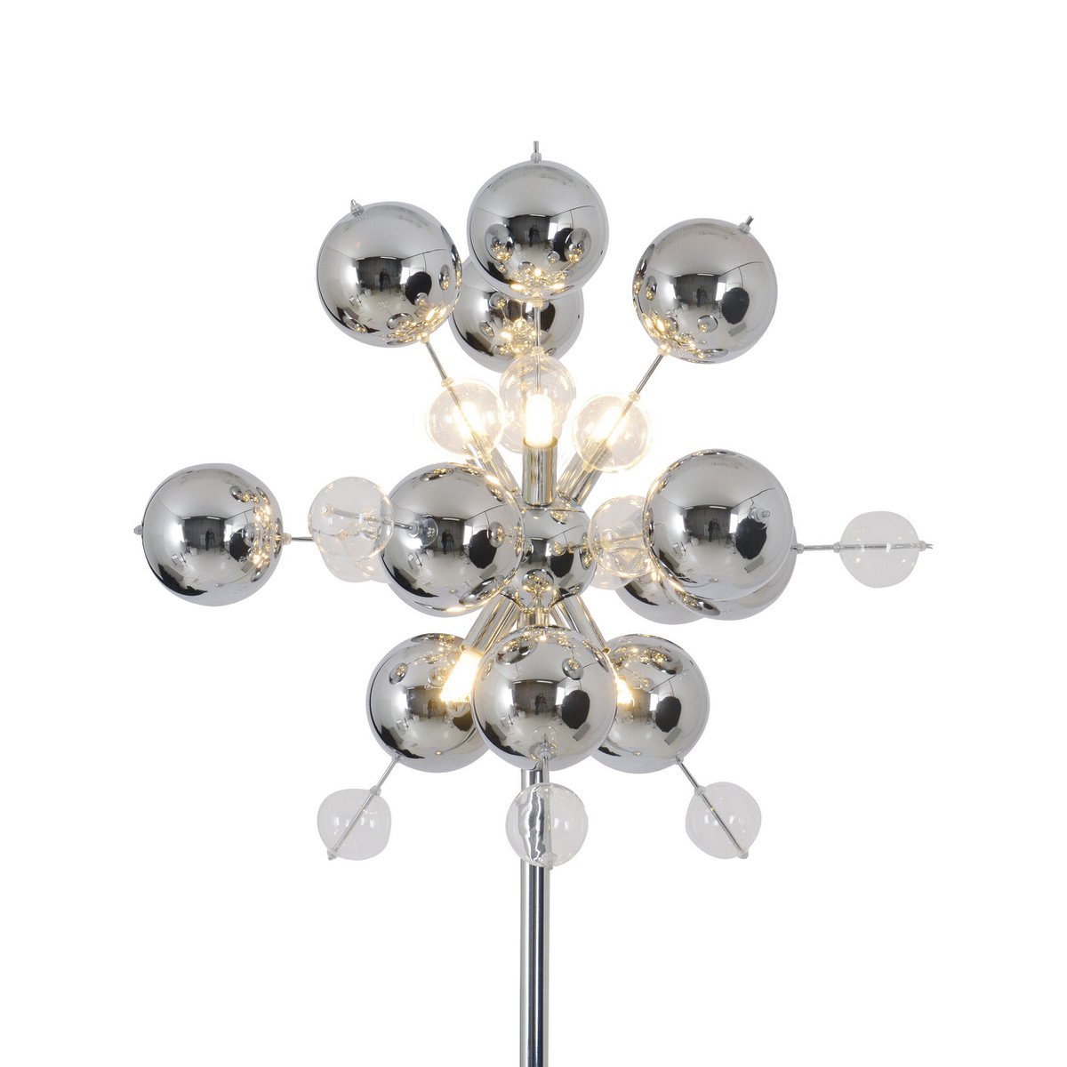 Liv · Houten vloerlamp — chroom