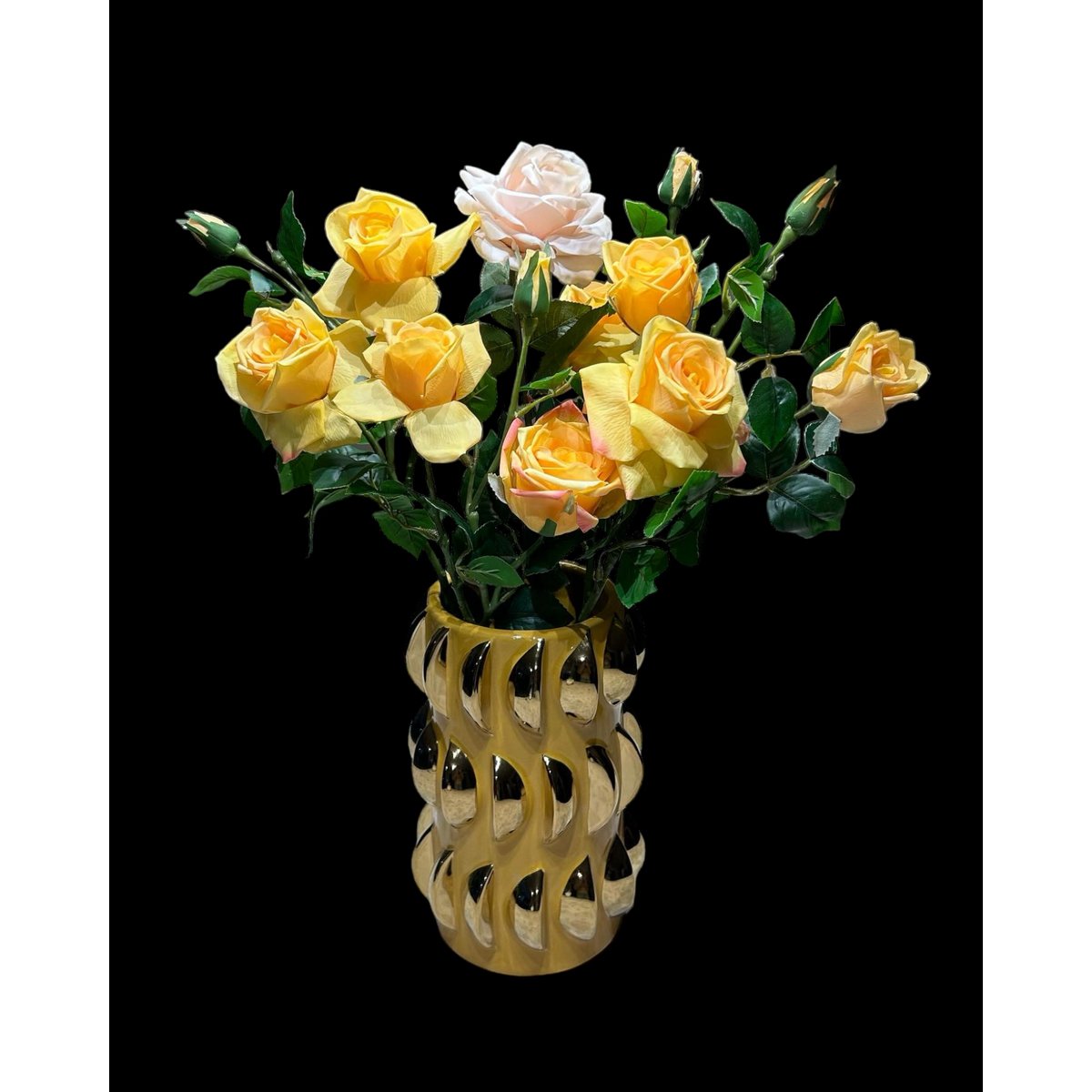 Tafelblad gele vaas(cv11654-10geel)