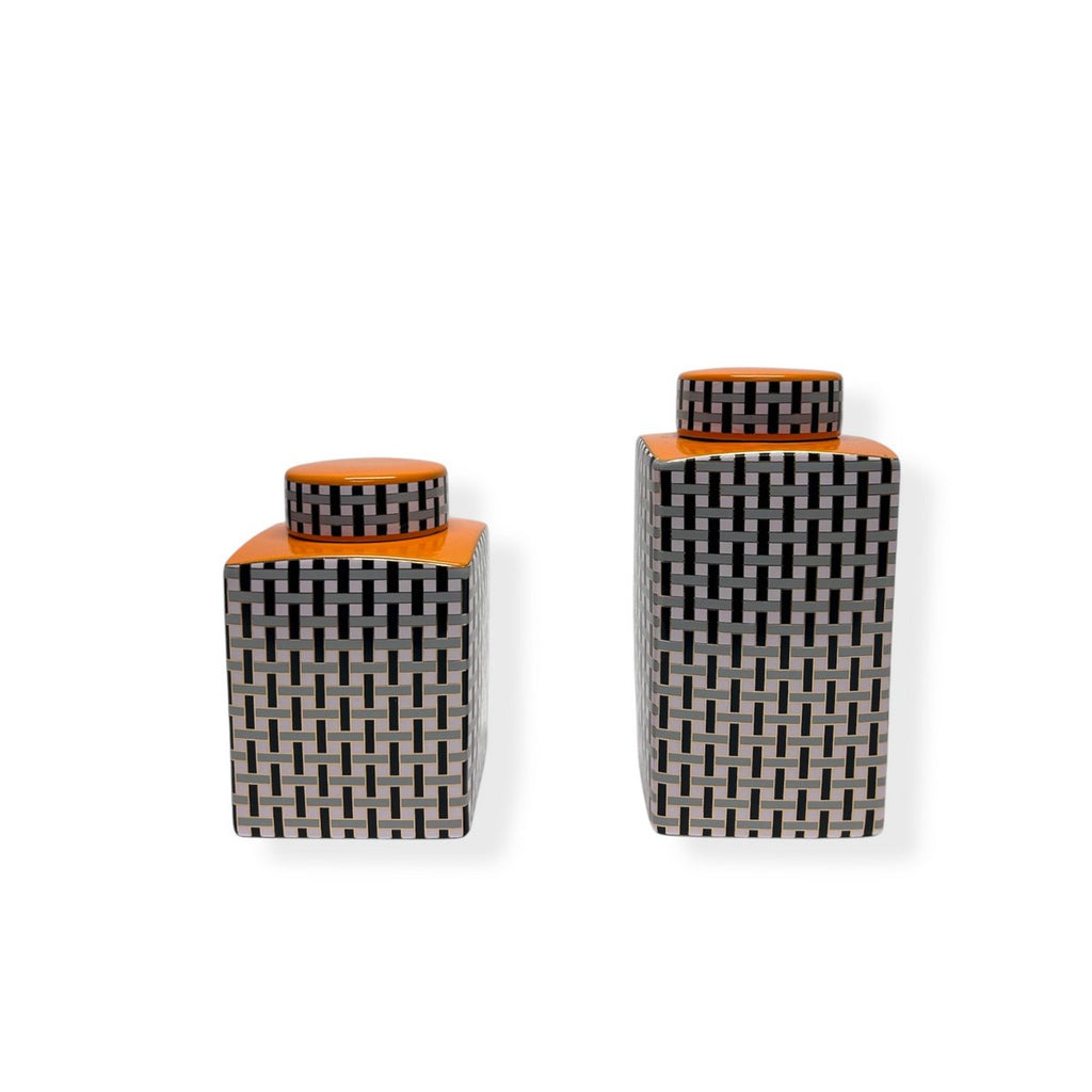 Oranje busje met deksel