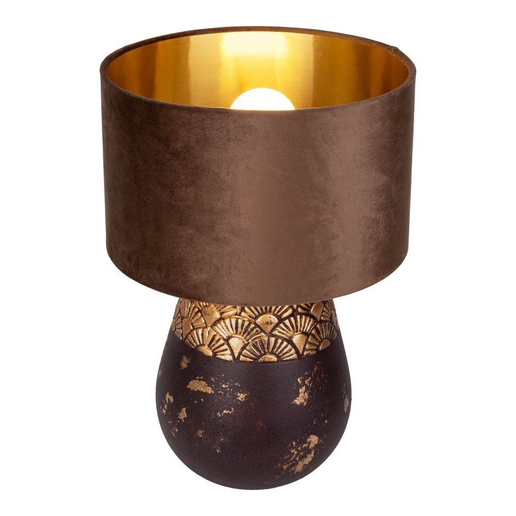 Liv · Oplaadbare houten tafellamp met leren band — grijs