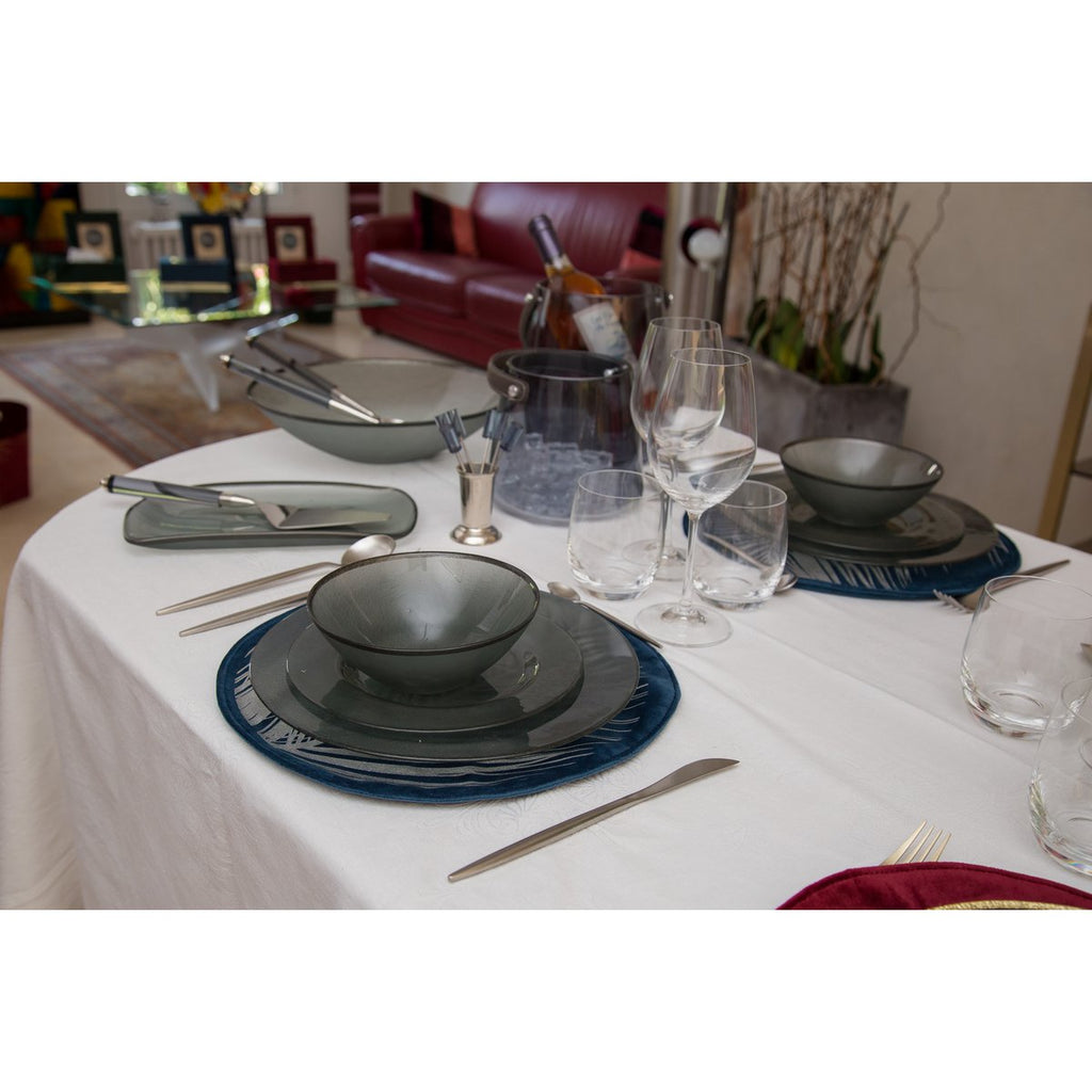 Huishouden 24 stuks mat zilver afgeronde contouren