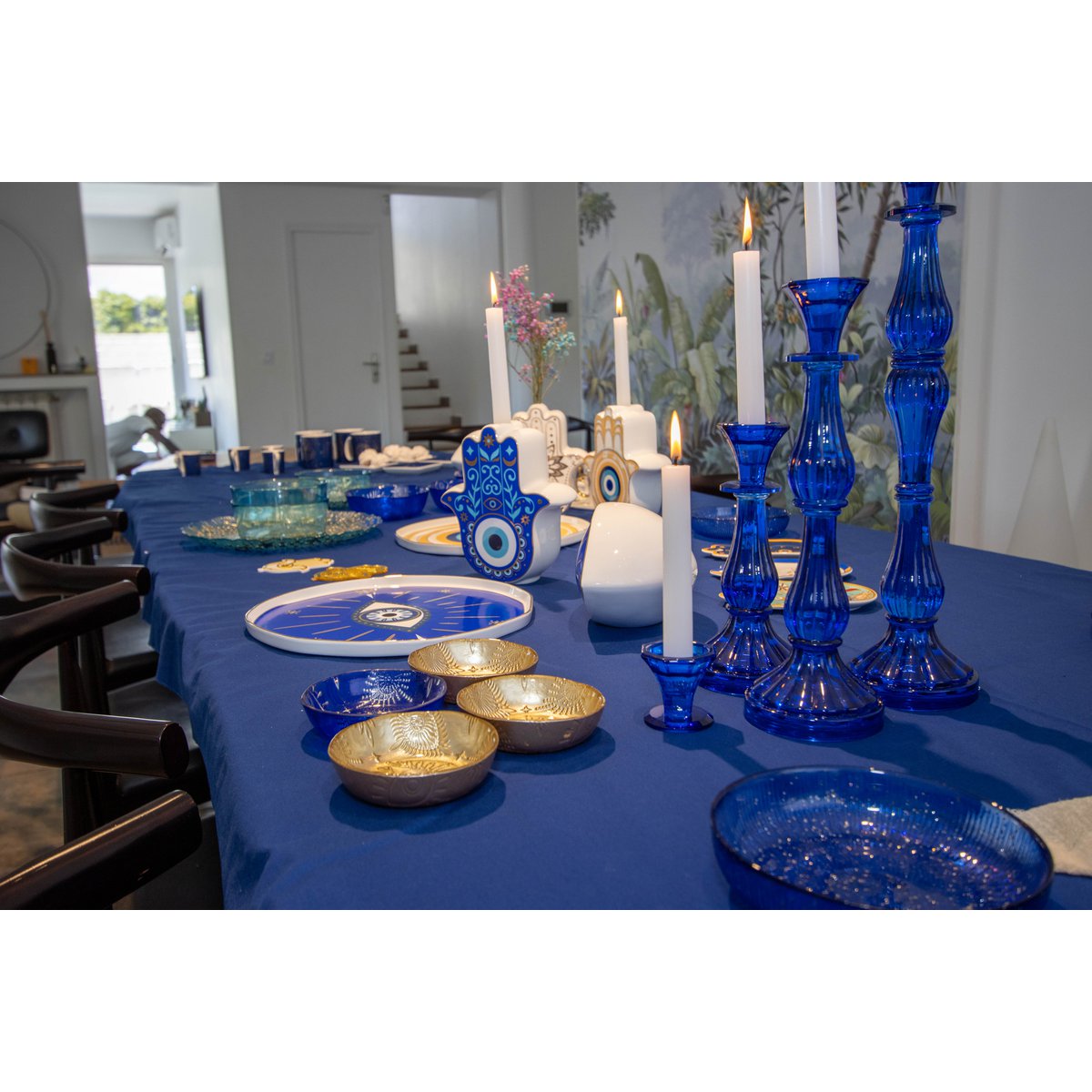 Blue Candlestick Small Model H21cm