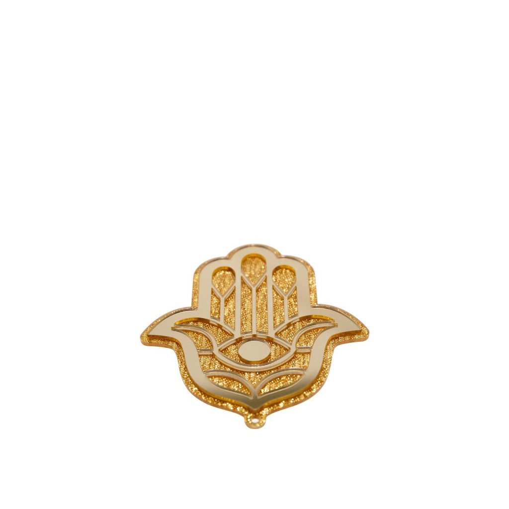 Gouden decoratieve hand 9.7x11.3x0.5 cm