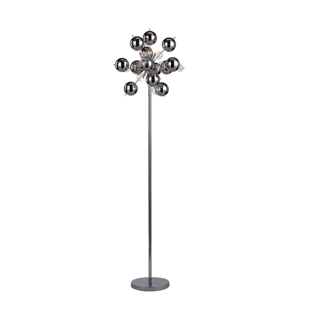 Liv · Houten vloerlamp — chroom