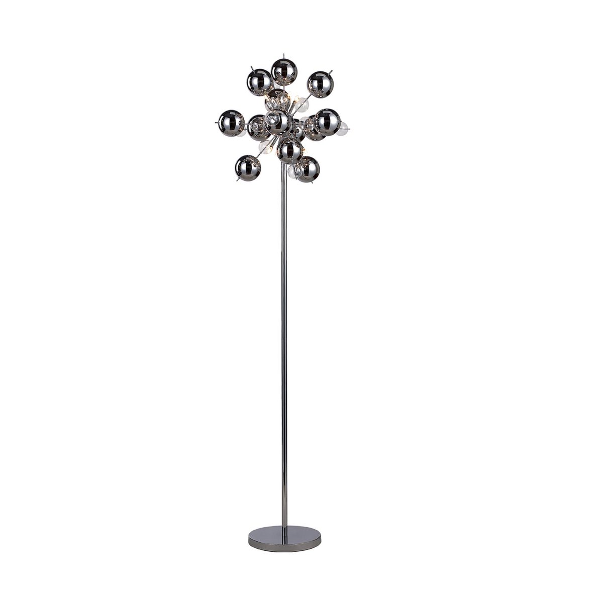 Liv · Houten vloerlamp — chroom