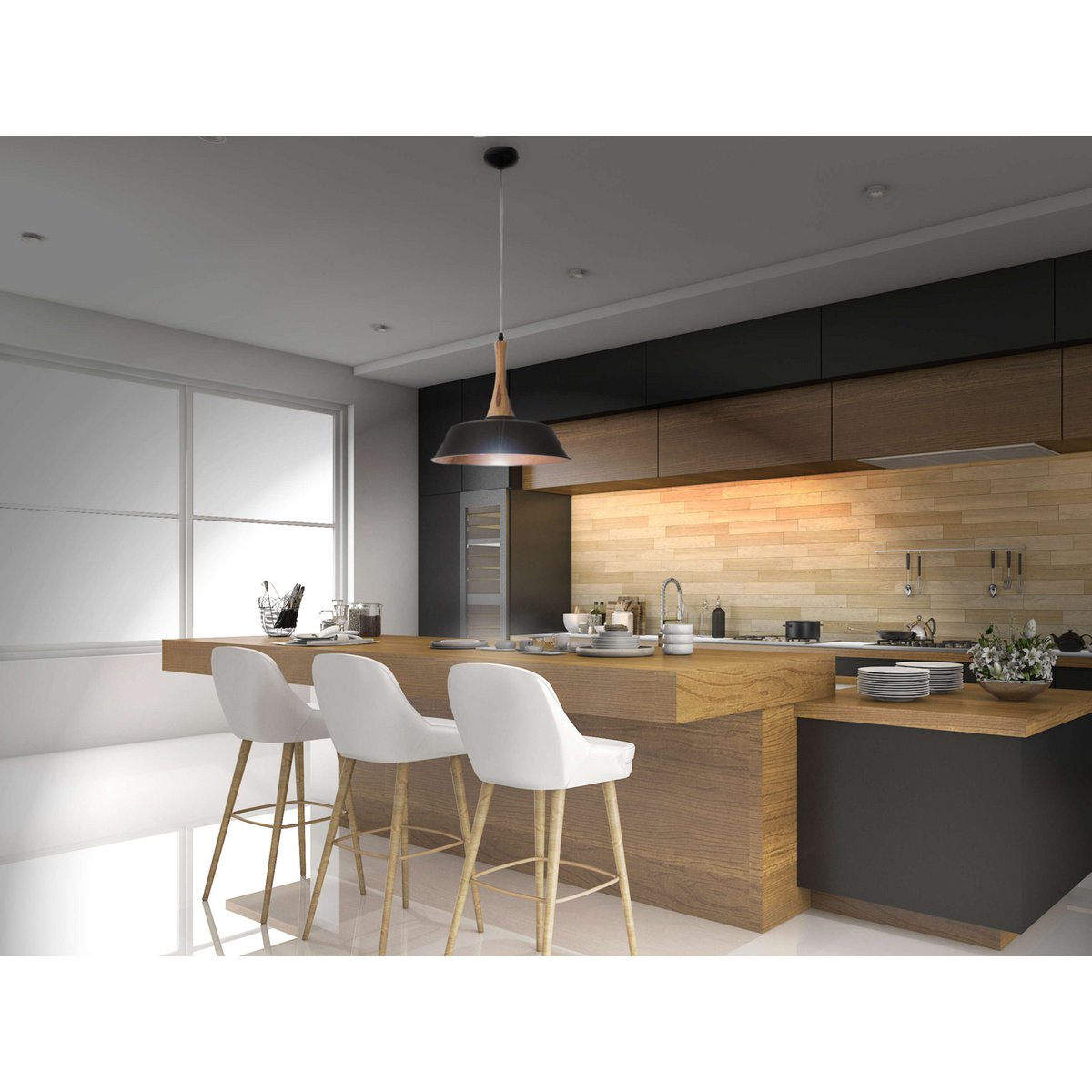 Liv · Messing hanglamp — zwart