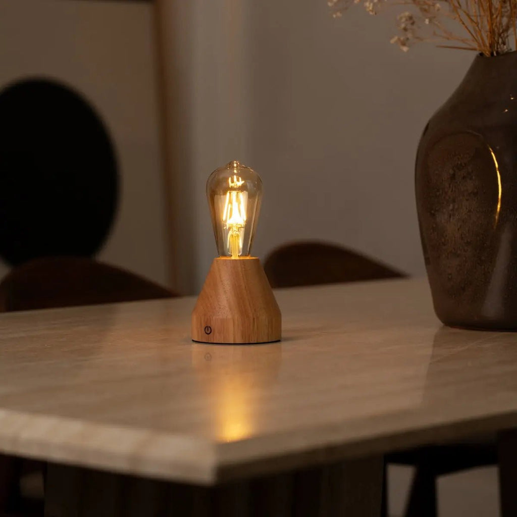 Zavi lichtbruine oplaadbare LED-tafellamp – draadloos, dimbaar, batterij met een gebruiksduur van 80 uur