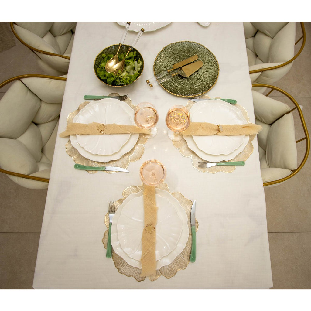 Groene beker met vergulde rand 23 cm