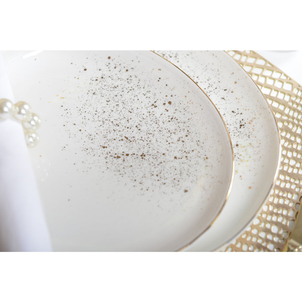 Witte ovale dessertplaat of flits of