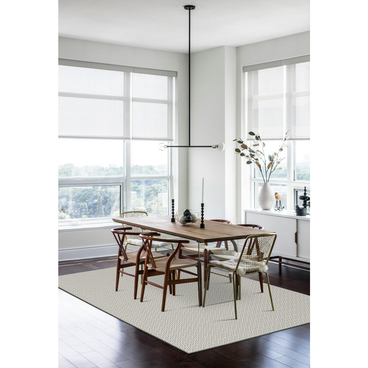 Geweven plat tapijt interieur exterieur eigentijds ontwerp marbella